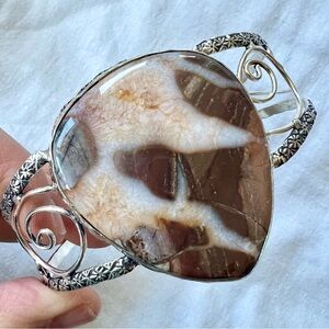 925 MASSIVE Brecciated Jasper Cuff Bracelet